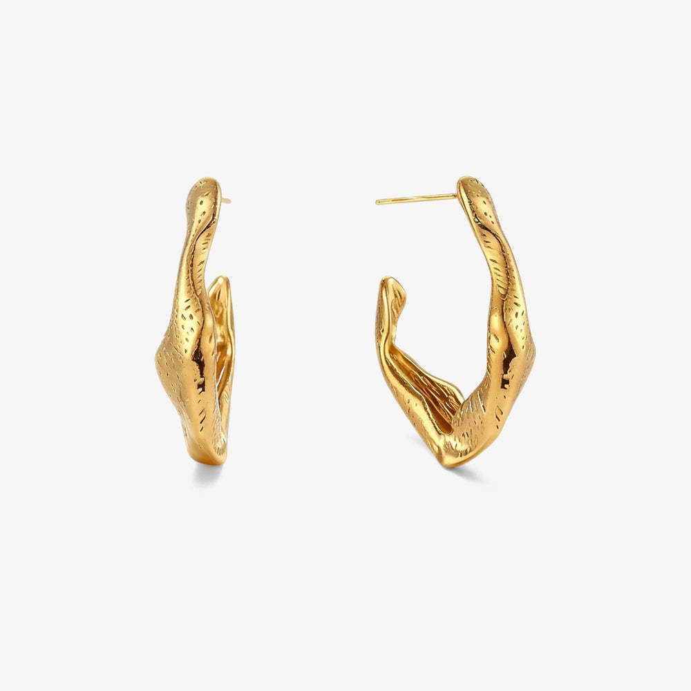 Brincos Onda Orgânica dourado