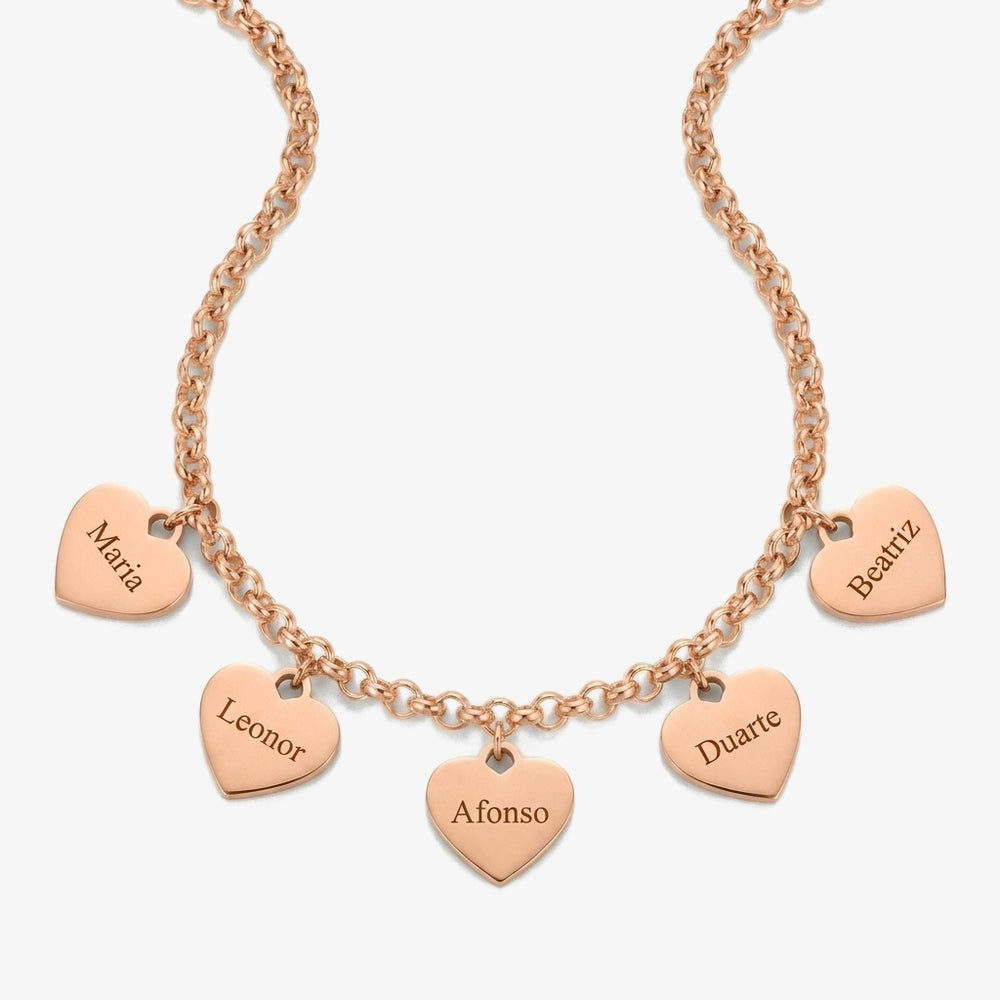 Pulseira Um Coração por Nome rosé
