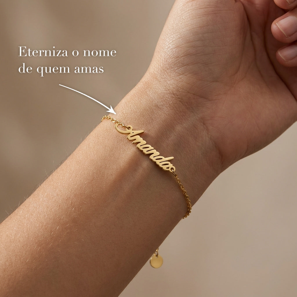 Pulseira Assinatura no pulso. Eterniza o nome de quem amas