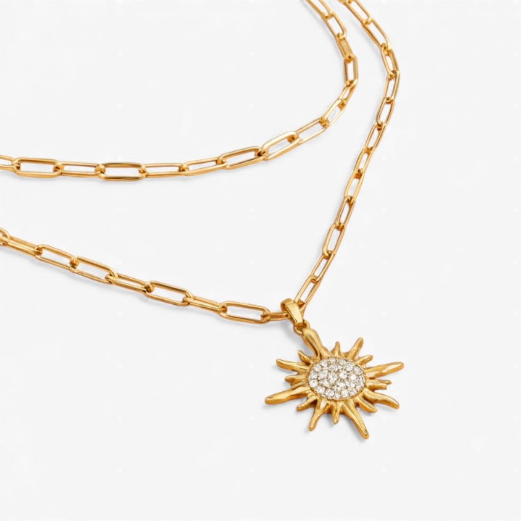 Helia Necklace – Sunburst Layered