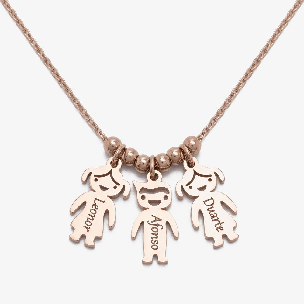 Colar Bonecos Personalizados com Nomes rosé