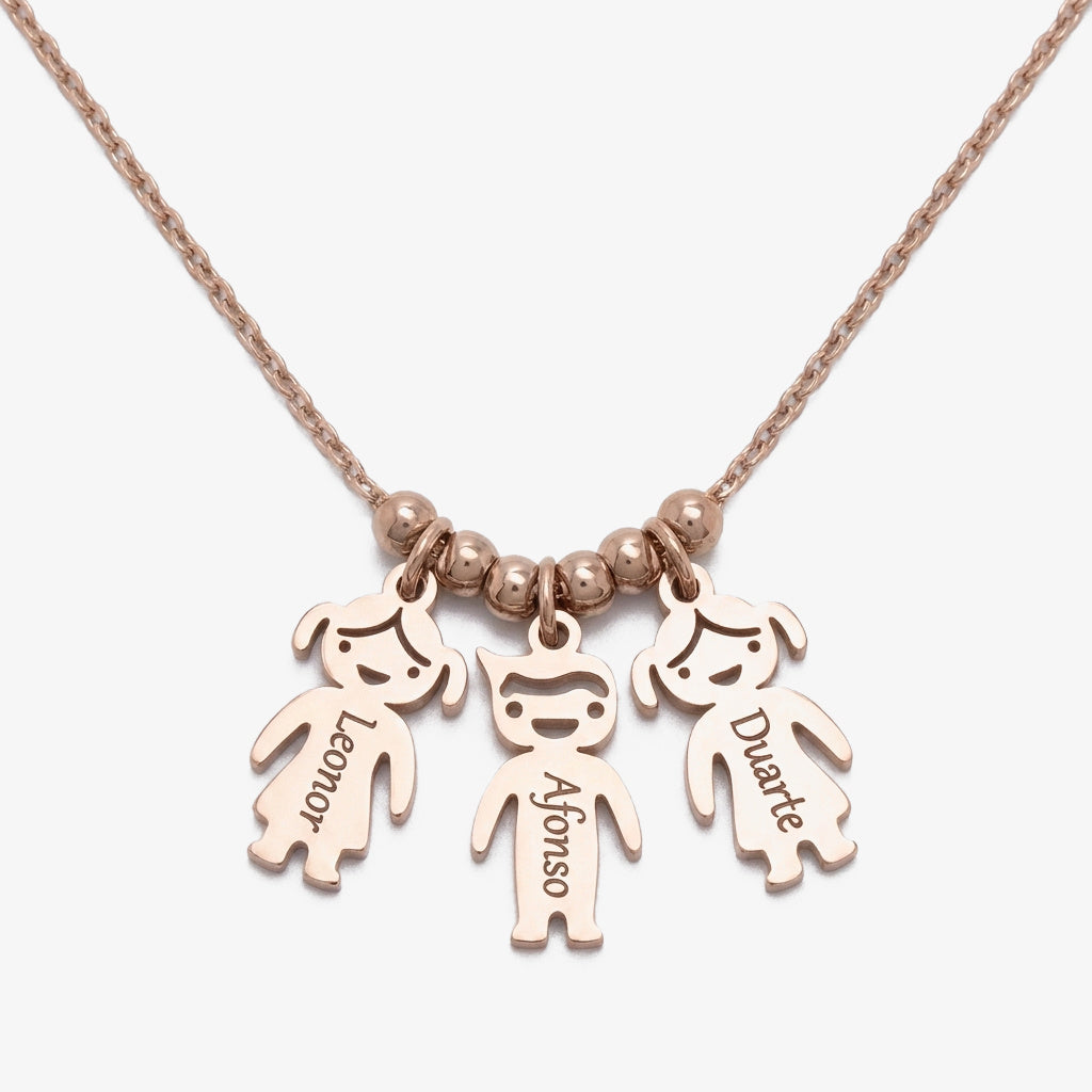 Colar Bonecos Personalizados com Nomes rosé