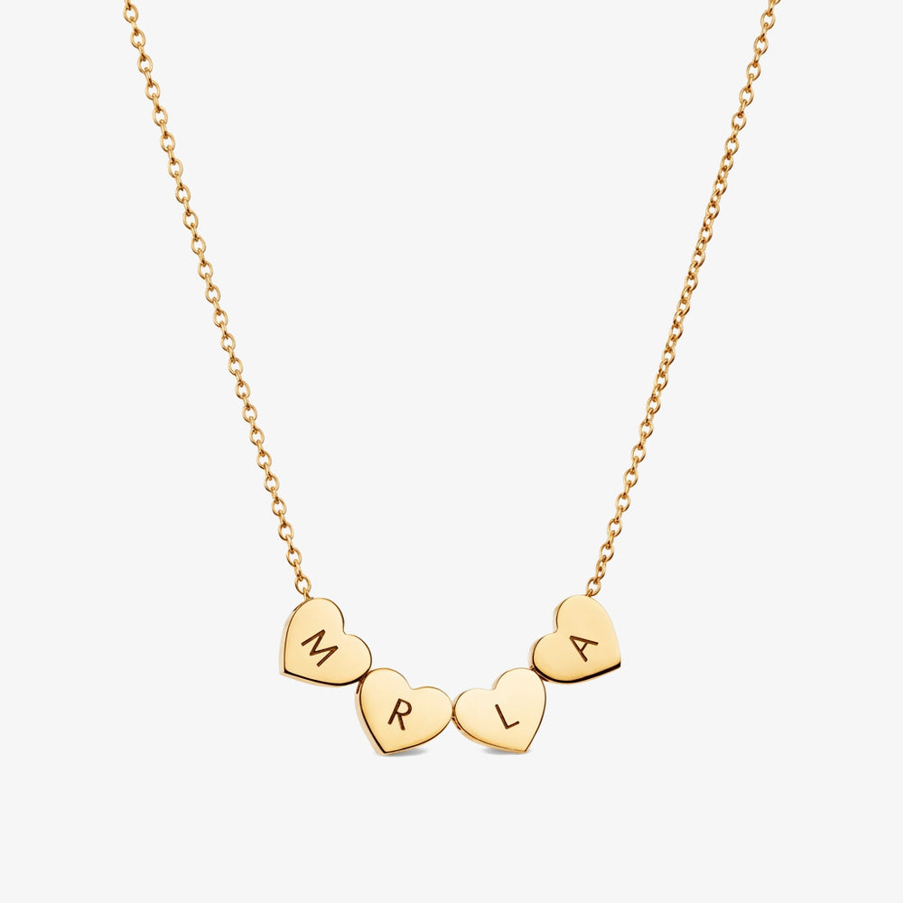 Colar Corações Ligados dourado