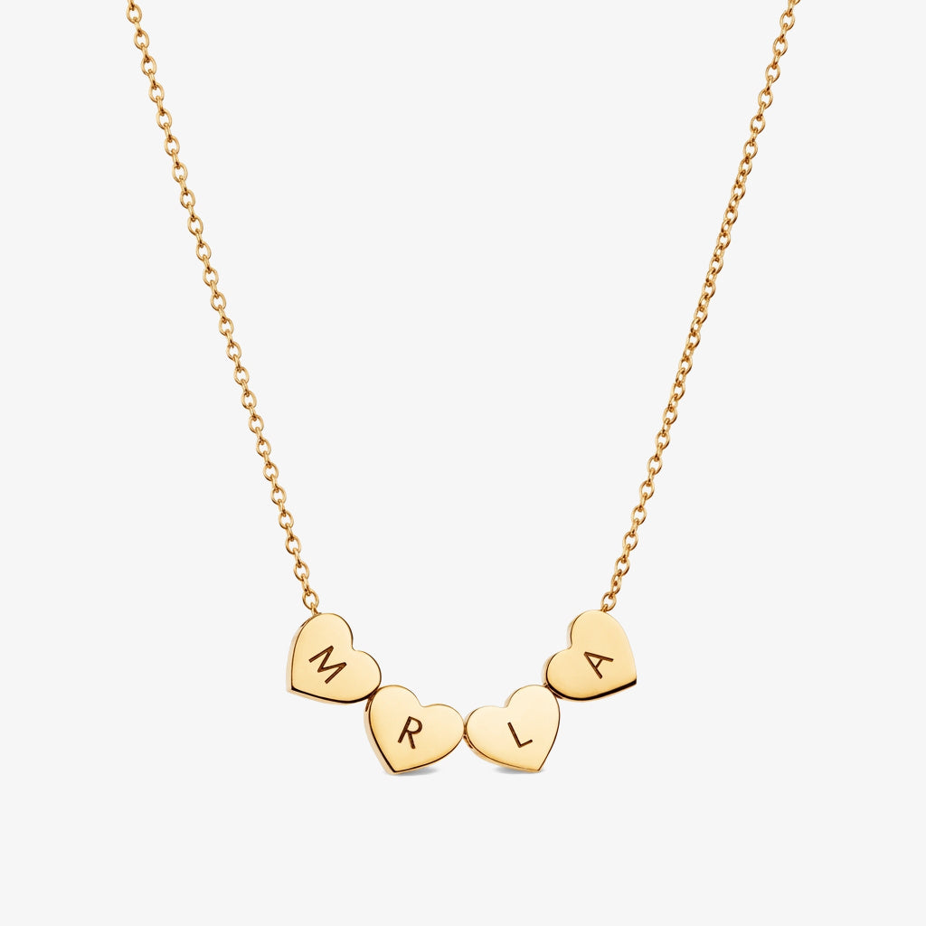 Colar Corações Ligados dourado