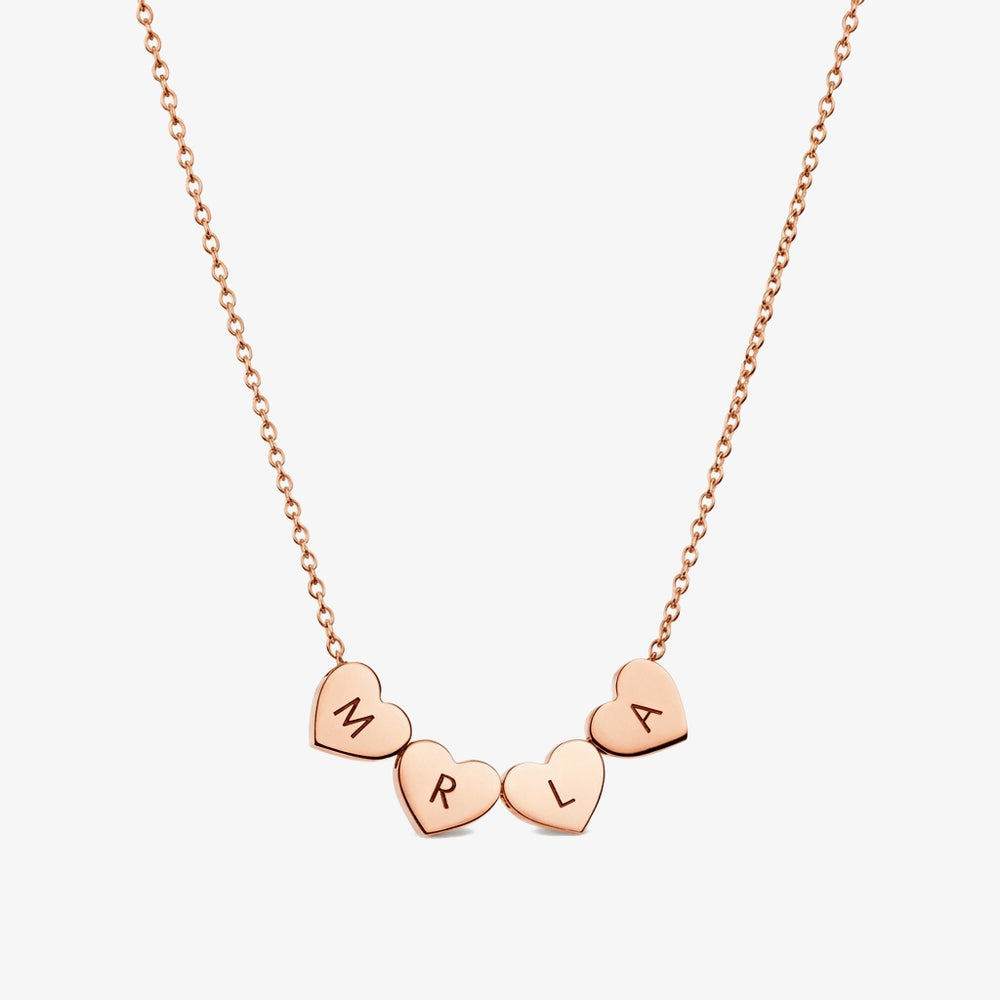 Colar Corações Ligados rosé