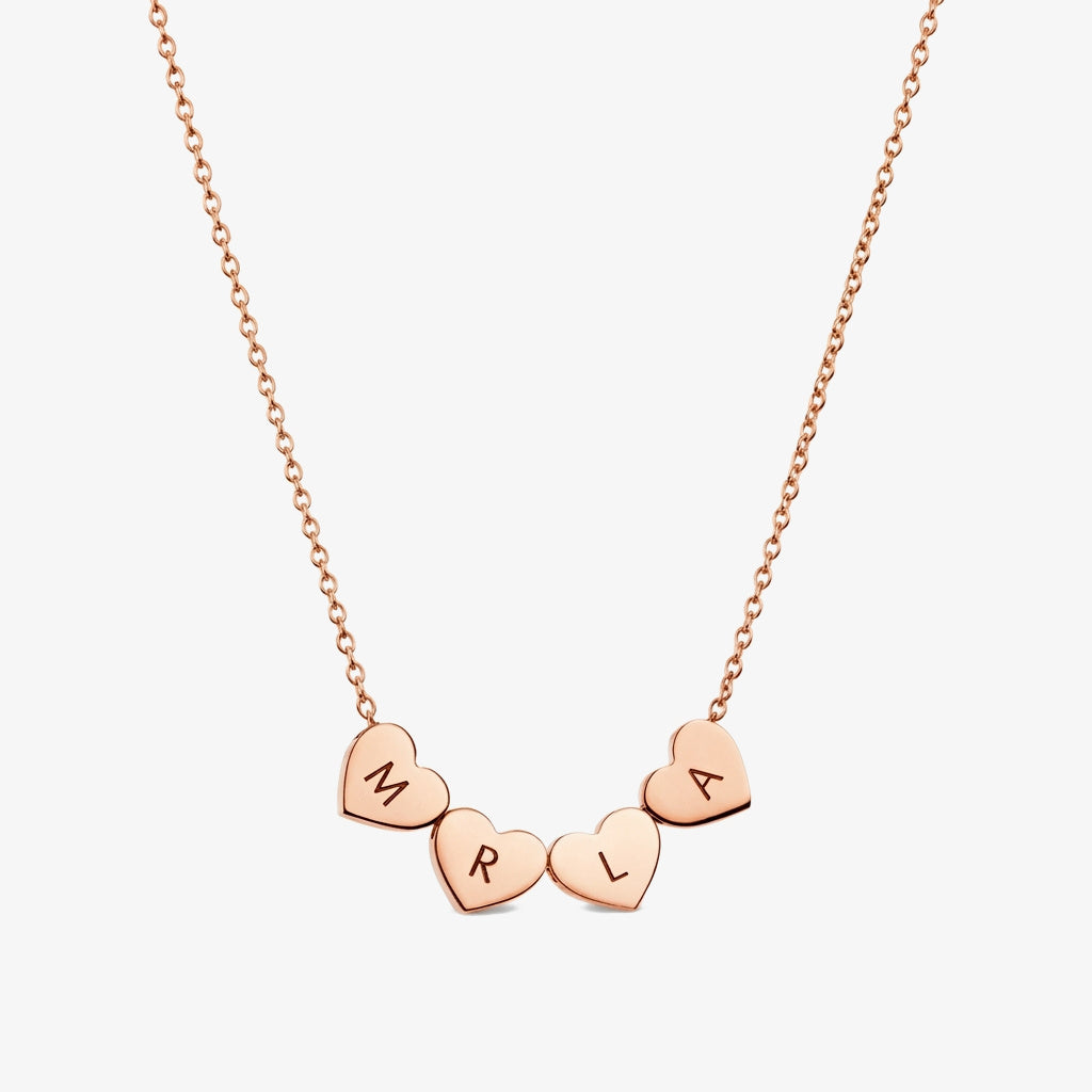 Colar Corações Ligados rosé