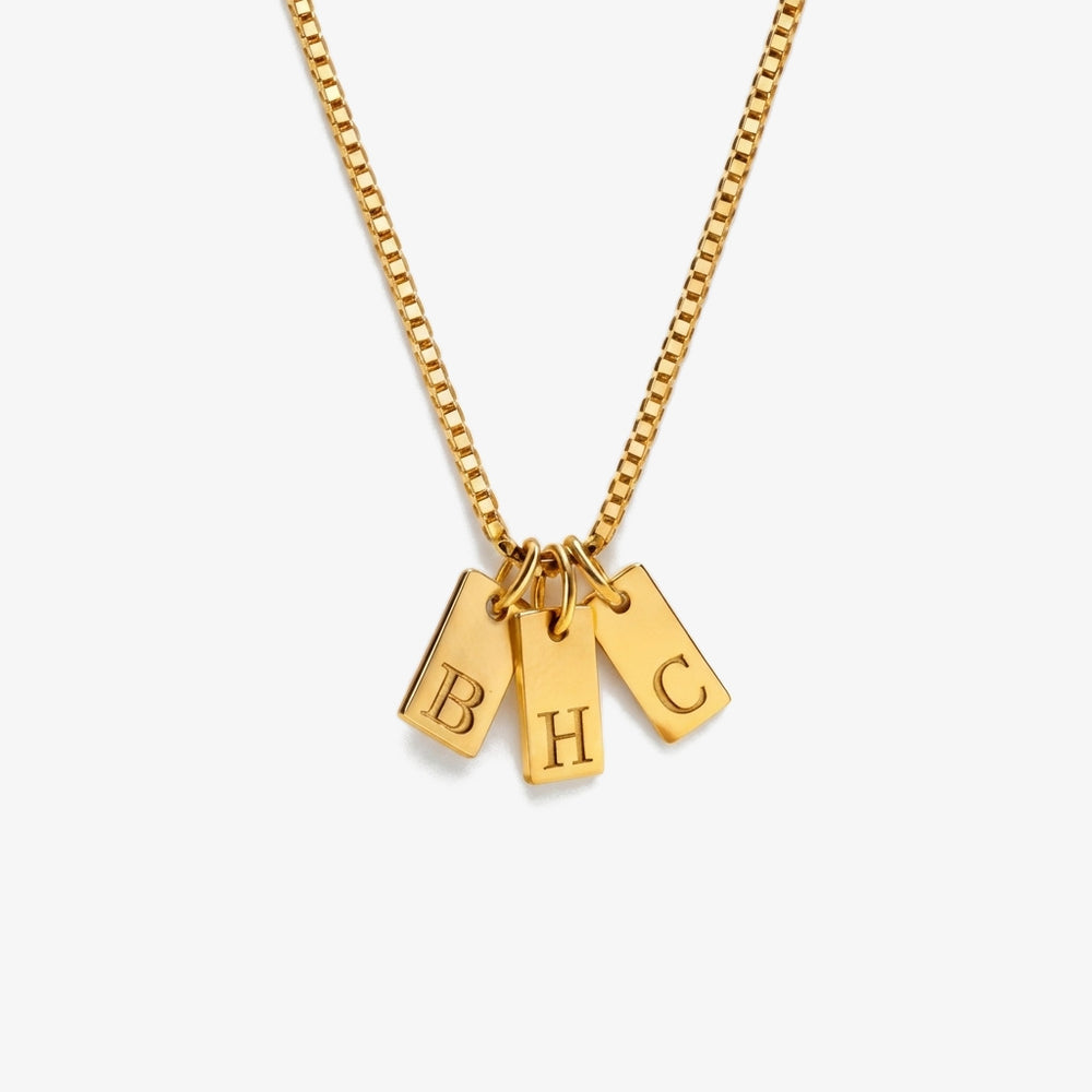 Colar Essência em Placa dourado