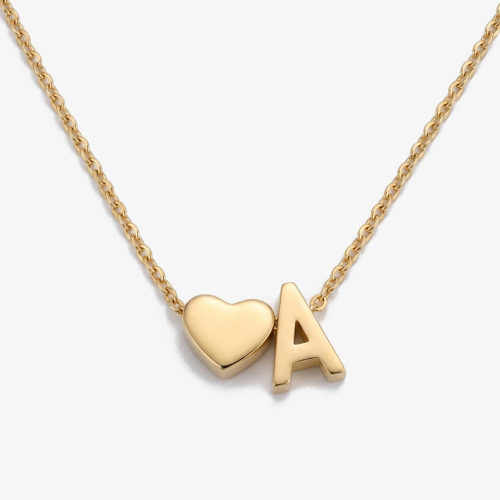 Colar Inicial com Mini Coração dourado