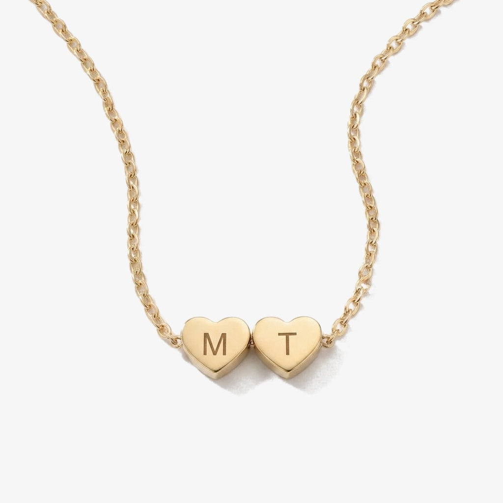 Pulseira Corações com Iniciais dourado