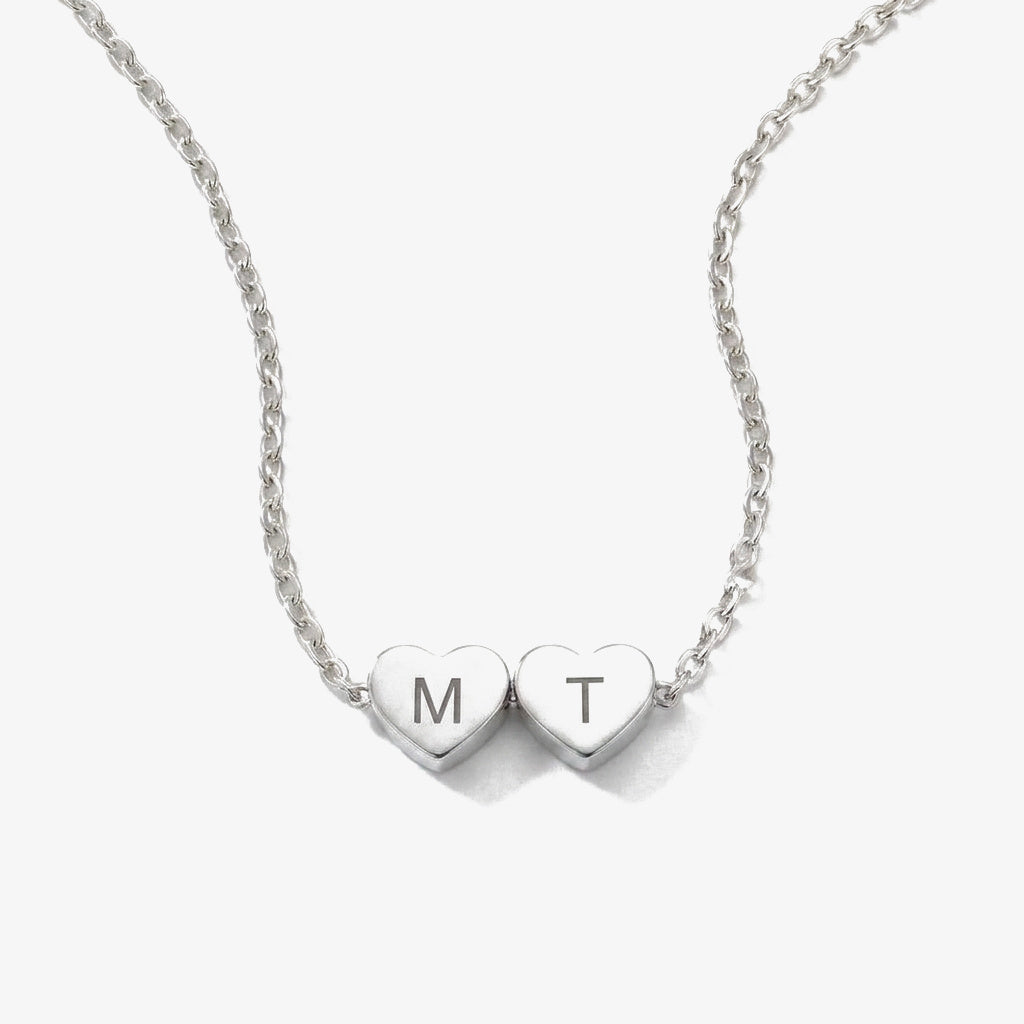 Pulseira Corações com Iniciais prateado