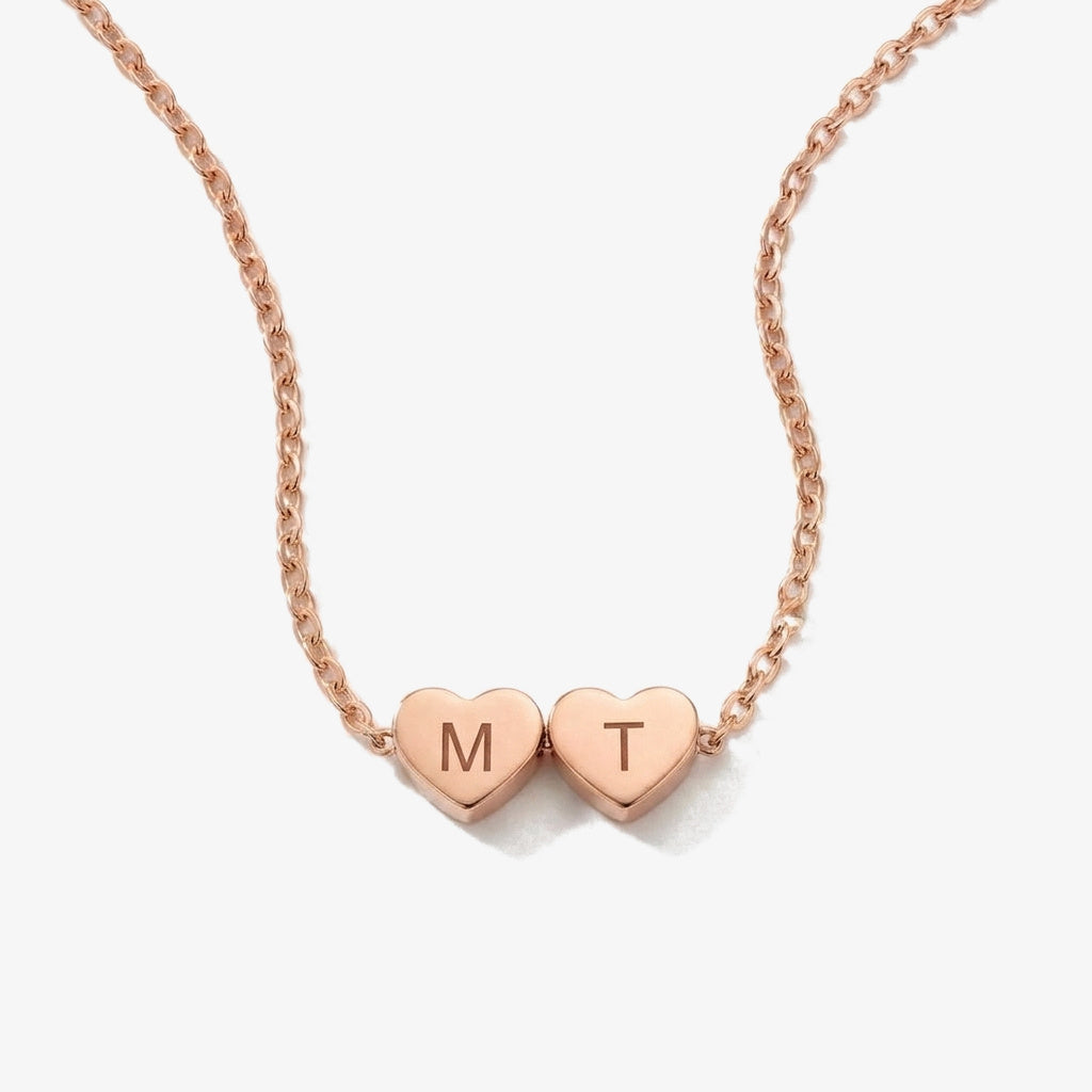 Pulseira Corações com Iniciais rosé