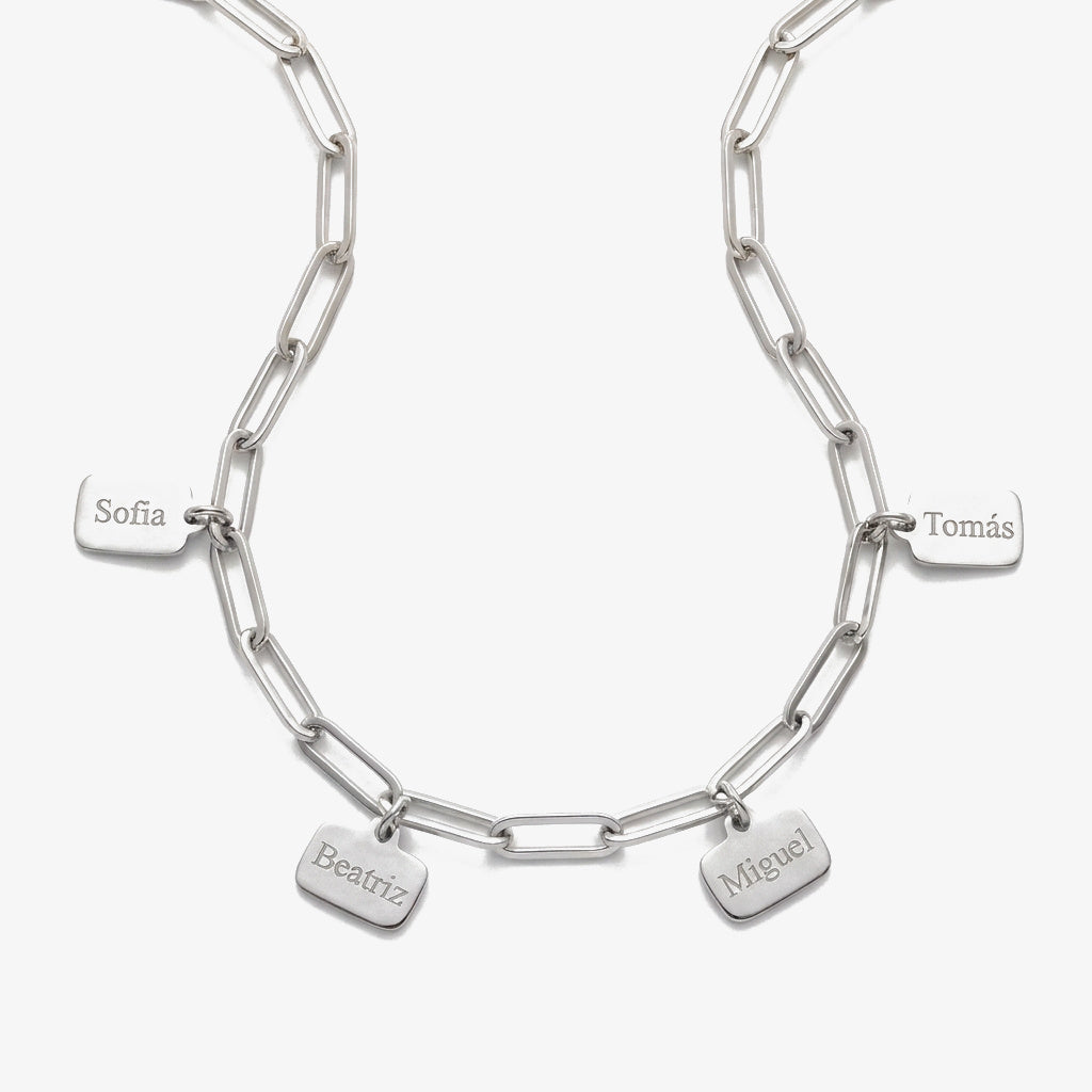 Pulseira Elos com Nomes prateado
