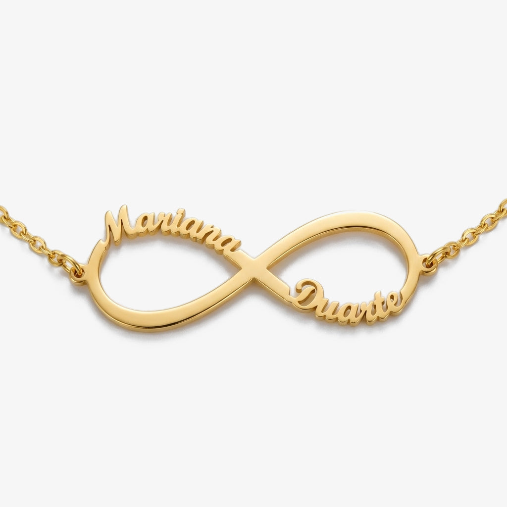 Pulseira Infinito com Nomes dourado