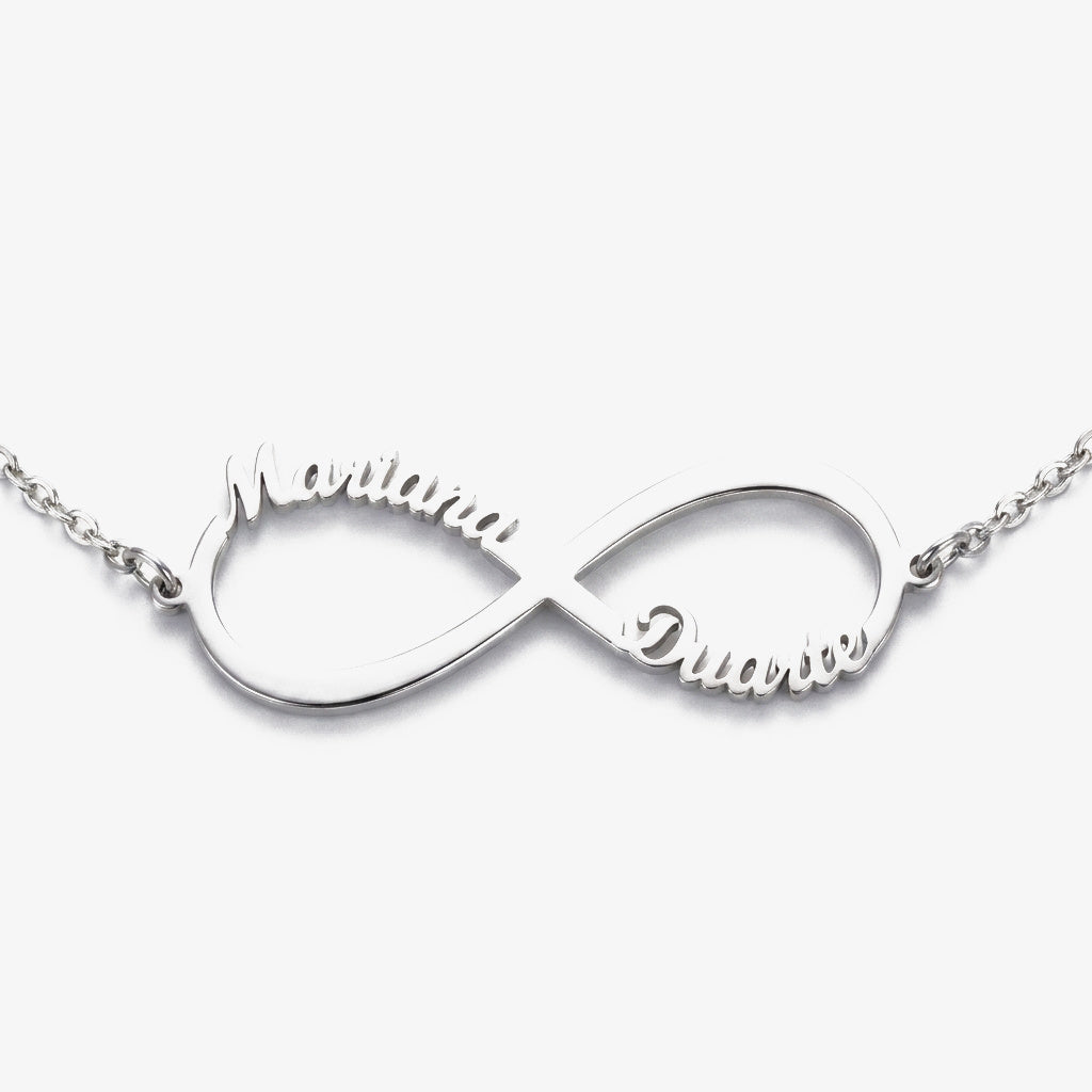 Pulseira Infinito com Nomes prateado