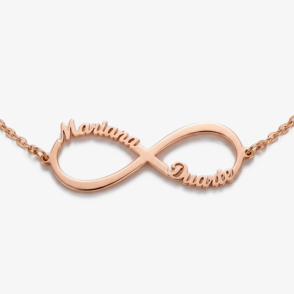 Pulseira Infinito com Nomes rosé