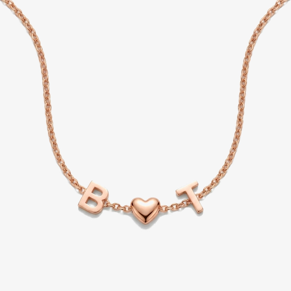 Pulseira Personalizada com Iniciais Laterais rosé