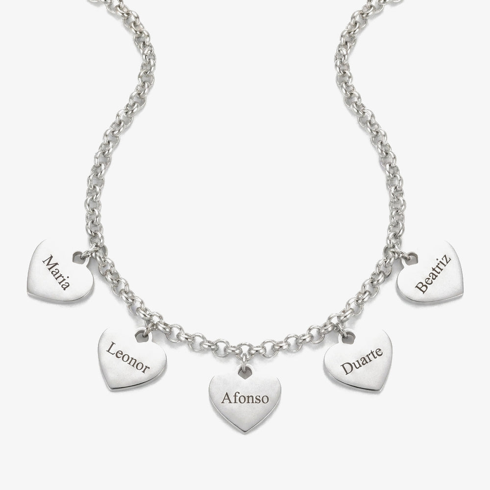 Pulseira Um Coração por Nome prateado