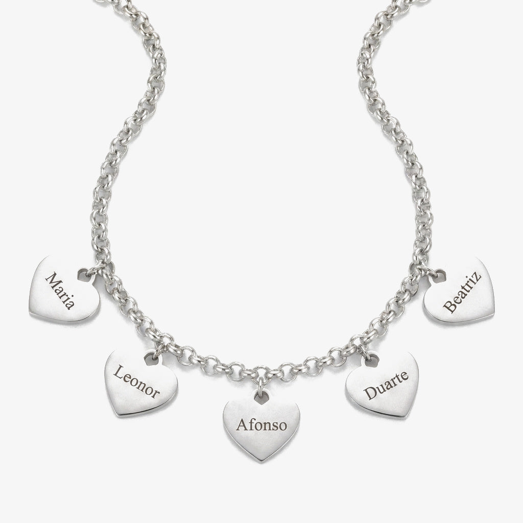 Pulseira Um Coração por Nome prateado