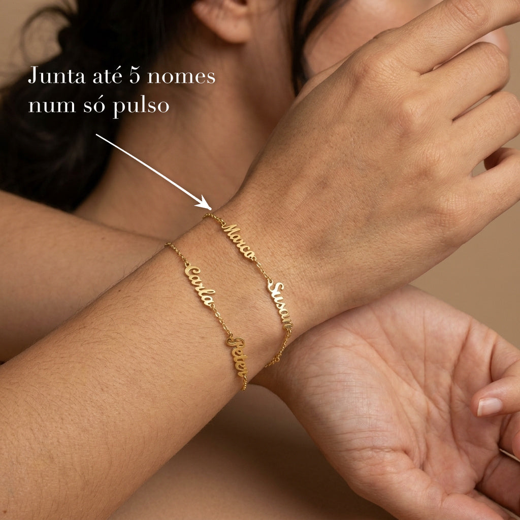 Pulseira Constelação de Nomes no pulso. Junta até 5 nomes num só pulso