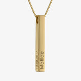 Colar Barra Personalizada dourado com gravação