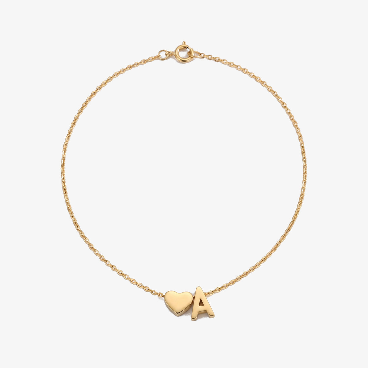 Colar Inicial com Mini Coração dourado