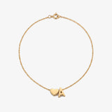 Colar Inicial com Mini Coração dourado