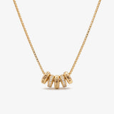 Colar Contas com Nomes dourado