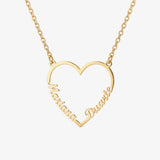 Colar Coração com Dois Nomes dourado