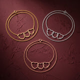Colar de corações nas três cores: dourado, prateado e rosé
