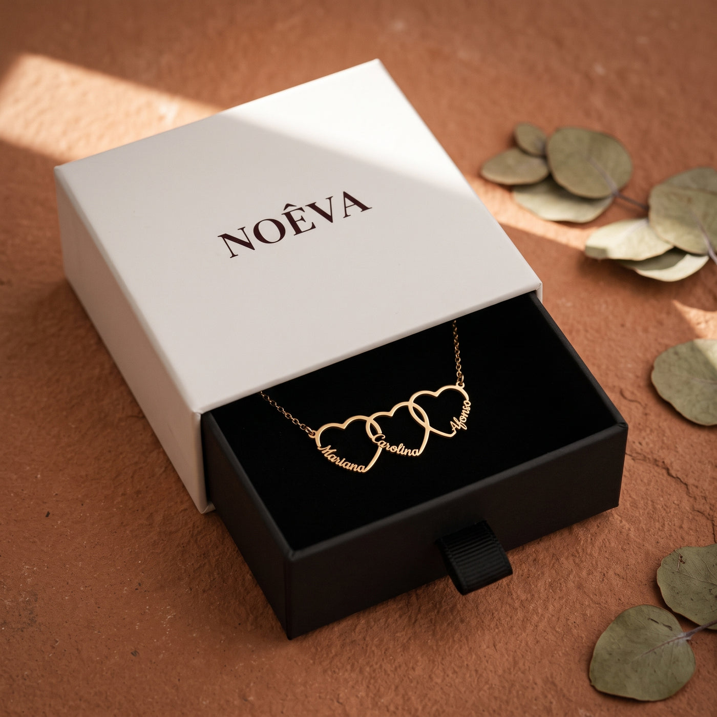 Colar na gaveta preta da caixa NOÊVA
