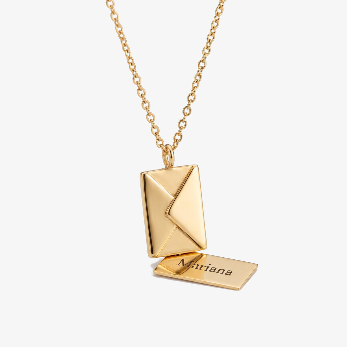 Colar Envelope com Mensagem dourado