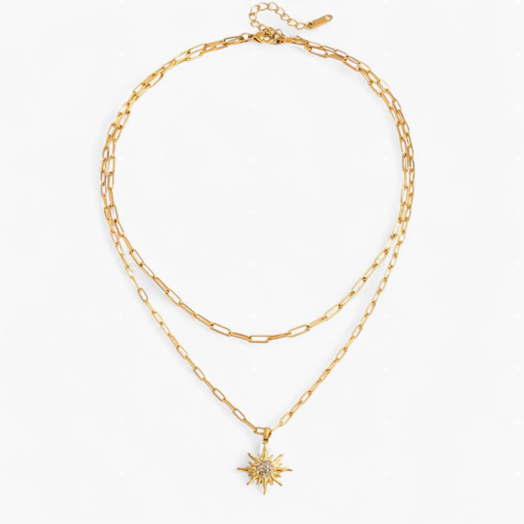 Helia Necklace – Sunburst Layered