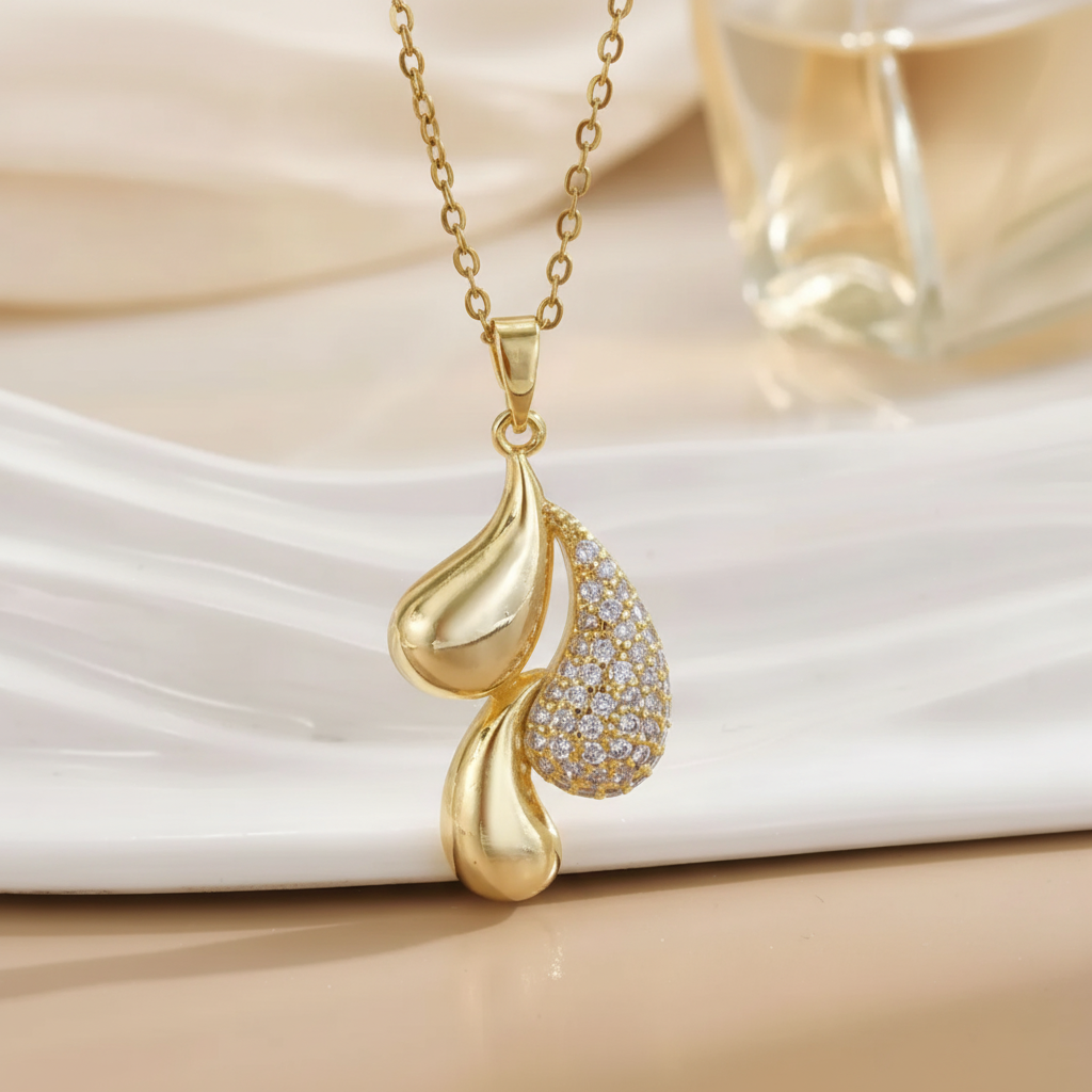 Rhea Necklace – Dual Teardrop