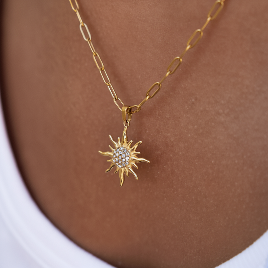 Helia Necklace – Sunburst Layered