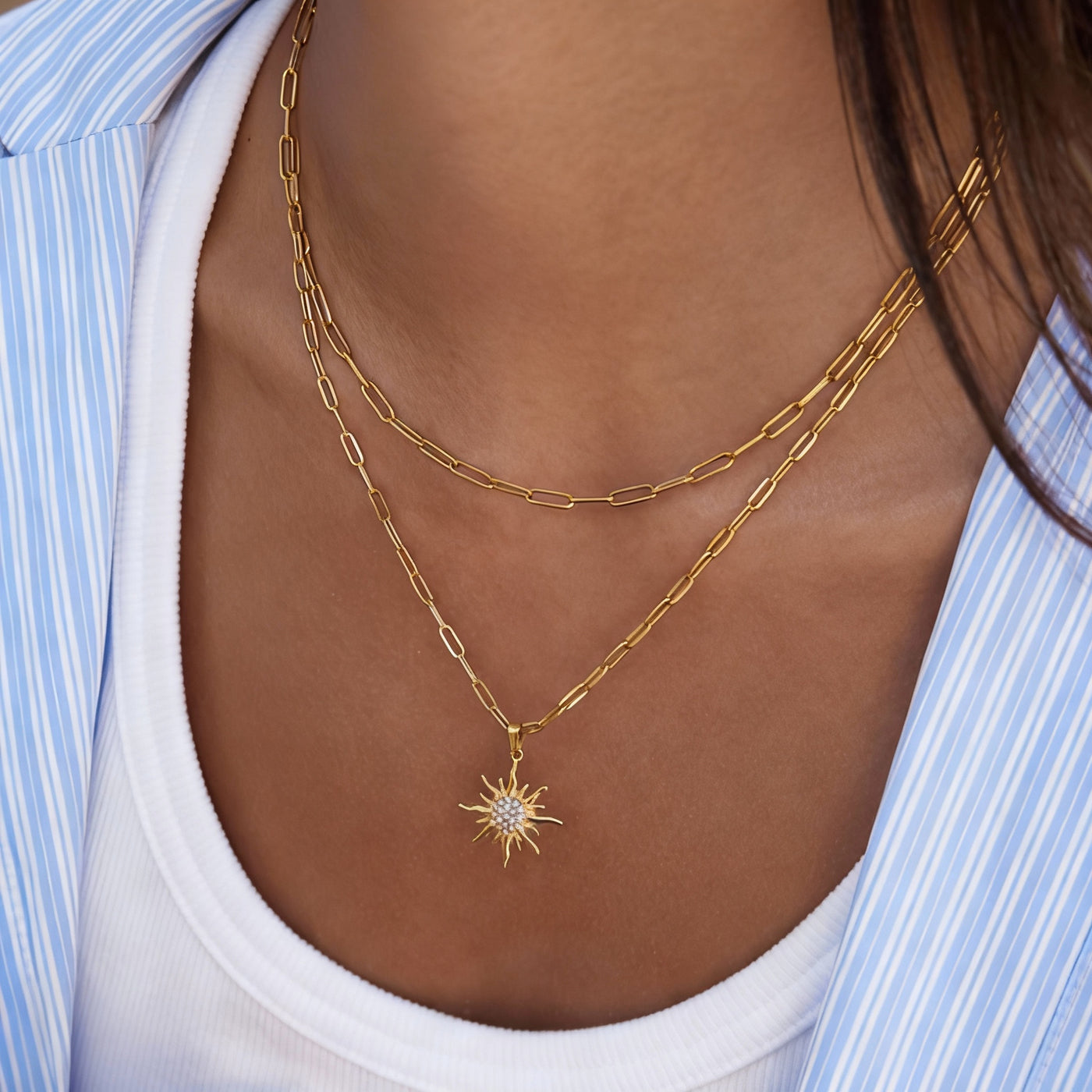 Helia Necklace – Sunburst Layered