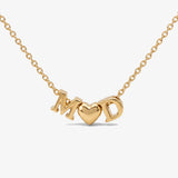 Colar Duas Iniciais com Coração dourado