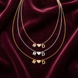 Colar duas iniciais em dourado, prateado e rosé