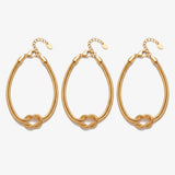 Pulseiras Nó da Amizade, conjunto de três em dourado